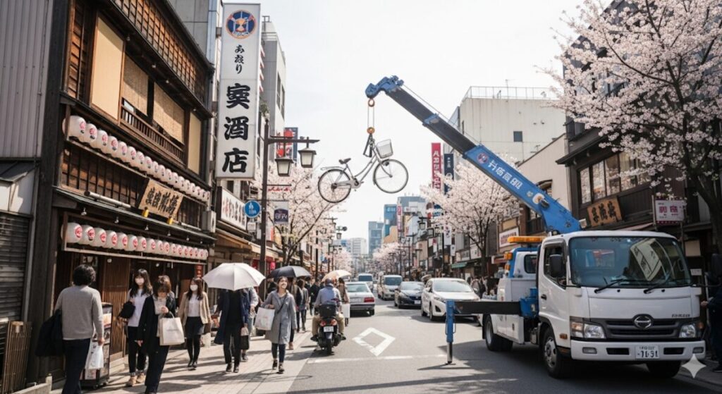 自転車の撤去は土日も注意が必要です